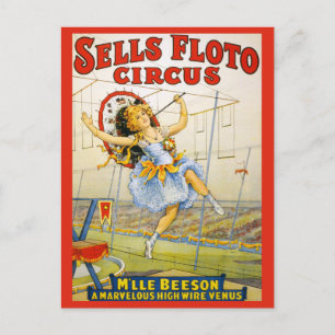 Vintagen säljer golto Circus med hög kabelprestand Vykort