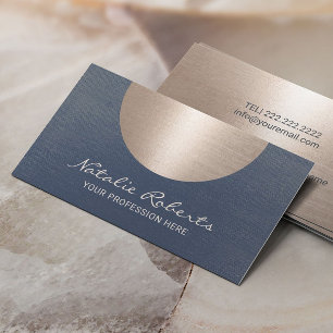 Vintagen Salon & Spa Navy Blue - Modern Guld Circl Visitkort