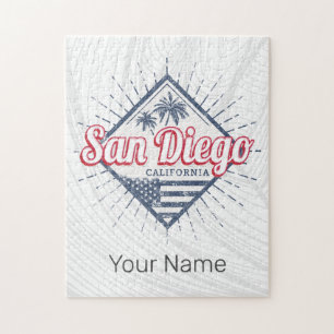 Vintagen San Diego City California Retro Handflata Pussel