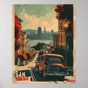 Vintagen San Francisco Coastal Nostalgia Poster