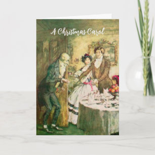 Vintagen Sång Dickens Scrooge jul Kort
