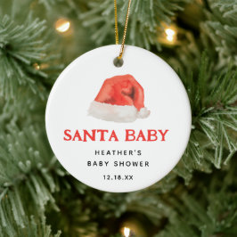 Vintagen Santa Baby, babyskor för vinter- Julgransprydnad Keramik