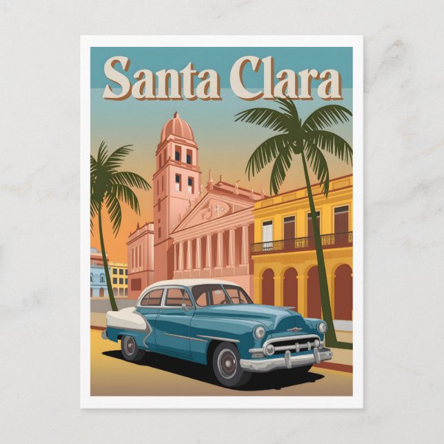 Vintagen Santa Clara Cuba Vykort (Framsida)