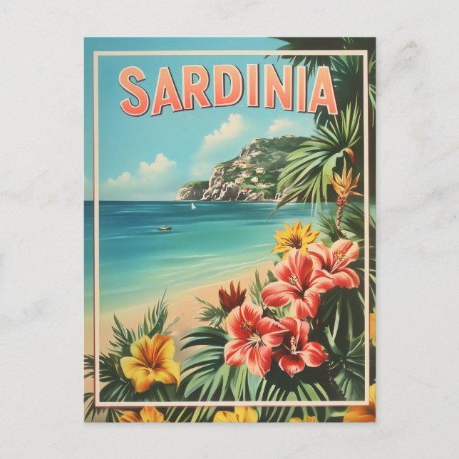 Vintagen Sardinien Vykort (Framsida)
