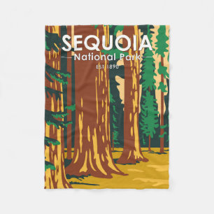Vintagen Sequoia nationalpark Giant Sequoia Träd Fleecefilt