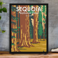Vintagen Sequoia nationalpark Giant Sequoia Träd