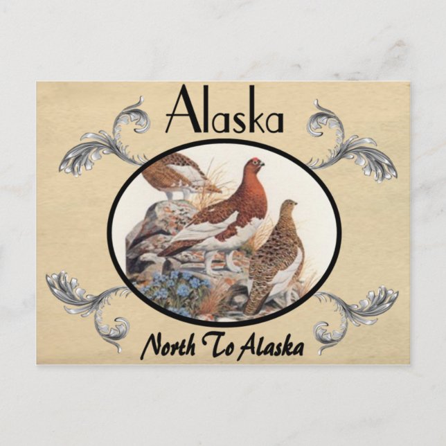 Vintagen ser gammal postkortsstat Alaska Vykort (Framsida)