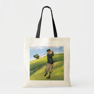 Vintagen ser Golfer Tote-väska Tygkasse