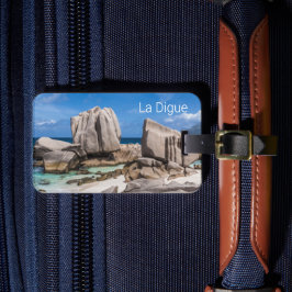 Vintagen Seychellerna La Digue Anse Marron Beach Bagagebricka