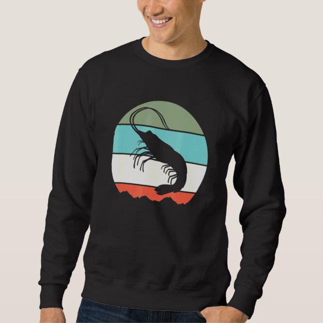 Vintagen Shellfish Shrimp Tee Lång Ärmad Tröja (Framsida)