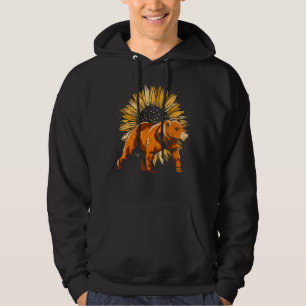 Vintagen Skogsdjur Solros Bear Hoodie