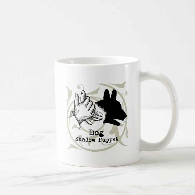Vintagen Skuggspel för hund hand-mariet Kaffemugg (Höger)