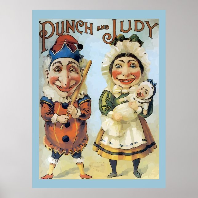 Vintagen Slår och Judy Poster (Framsidan)
