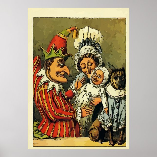Vintagen Slår och Judy Poster (Framsidan)