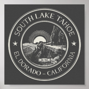 VINTAGEN SÖDRA SJÖ TAHOE CALIFORNIA POSTER