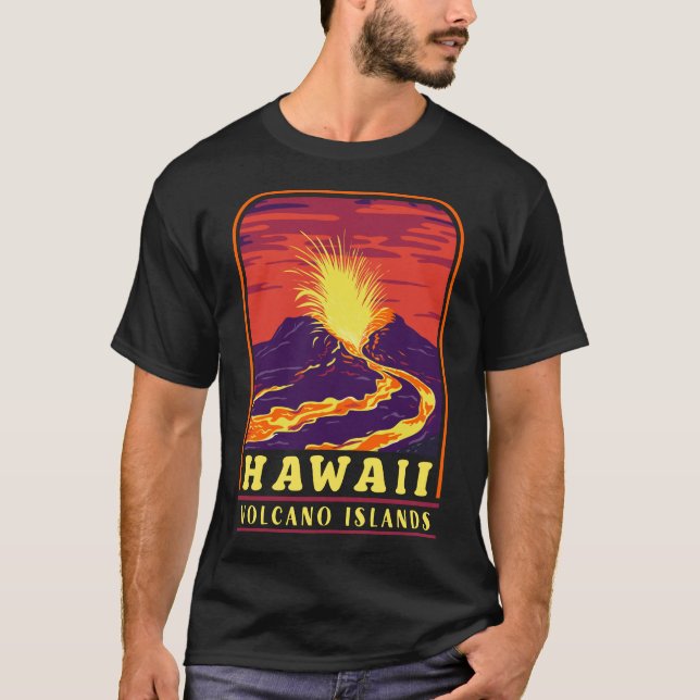 Vintagen Souvenir Hawaii Volcano T Shirt (Framsida)