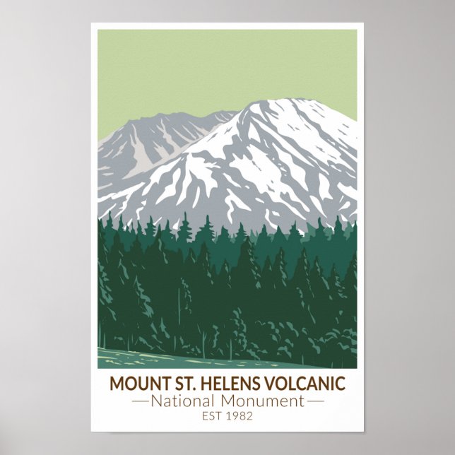 Vintagen St Helens National Volcanic Monument Poster (Framsidan)