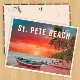 Vintagen St. Pete Beach Florida Handflatan Träd Be Vykort
