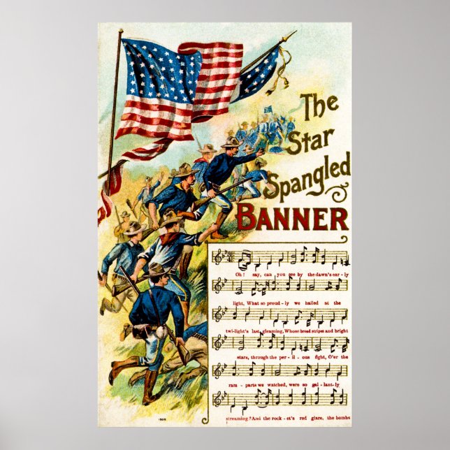 Vintagen Star Spangled Banner 1908 Poster (Framsidan)