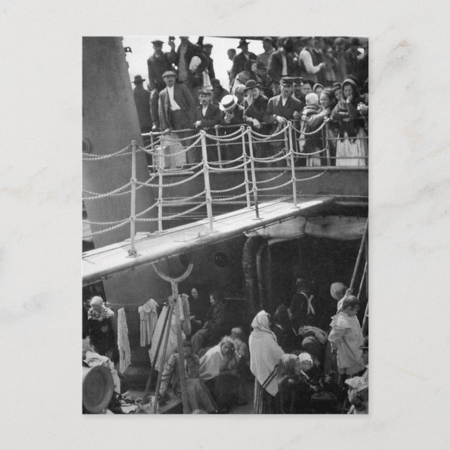 Vintagen Steerage - Immigration Frakt 1907 Vykort (Framsida)