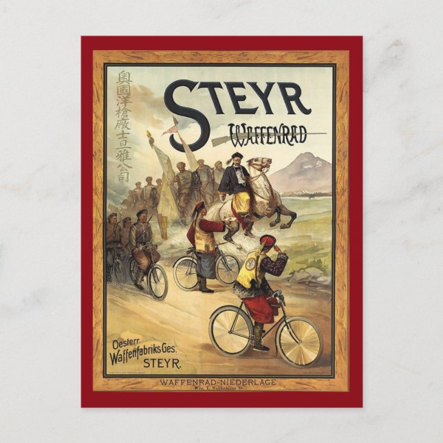Vintagen Steyr Firearms Advert Vykort (Framsida)