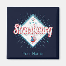 Vintagen Strasbourg Grand Est Frankrike Retro Tupp Magnet