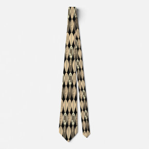 Vintagen surfa BOARD TIE ser svart ut Slips