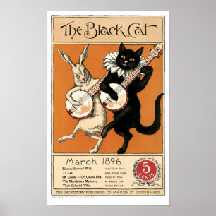 Vintagen "Svart katt"-hölje Poster
