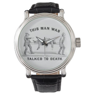 Vintagen "Talked to Death" Art Introvert Joke Armbandsur