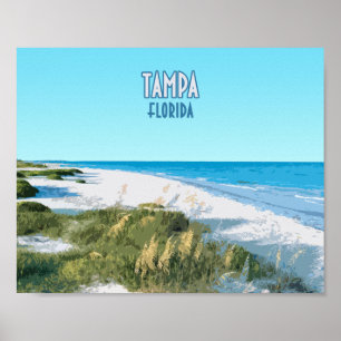 Vintagen Tampa Beach Florida Poster