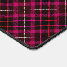 Vintagen Tartan Black Shock rosa med fetstilt Möns