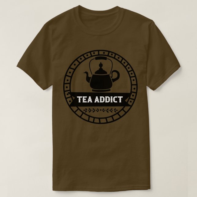 Vintagen Tea Addict Retro T Shirt (Design framsida)