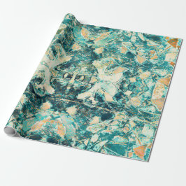 Vintagen Teal Grönt Struktur Design Presentpapper