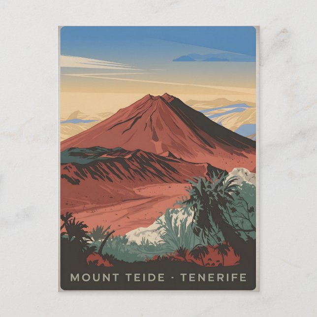 Vintagen Teide Tenerife Vykort (Framsida)