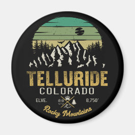 Vintagen Telluride Colorado Mountain Retro Magnet