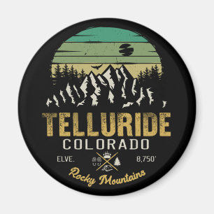 Vintagen Telluride Colorado Mountain Retro Magnet