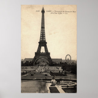Vintagen tidigt 1900, Eiffel Torn Poster