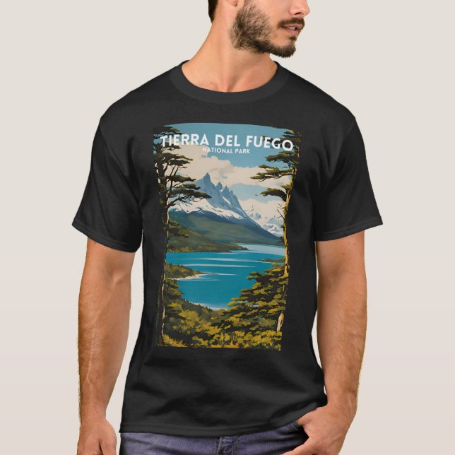 Vintagen Tierra del Fuego nationalpark T Shirt (Framsida)