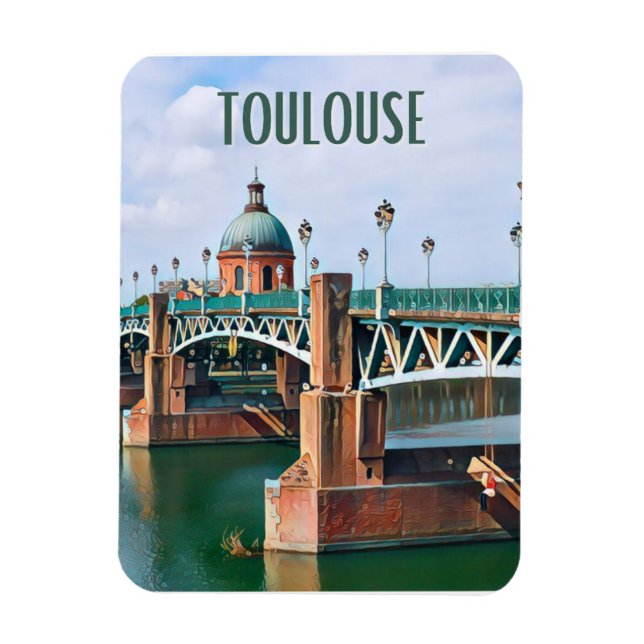 Vintagen Toulouse Photo Magnet (Vertikal)