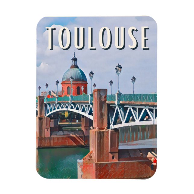 Vintagen Toulouse Photo Magnet (Vertikal)