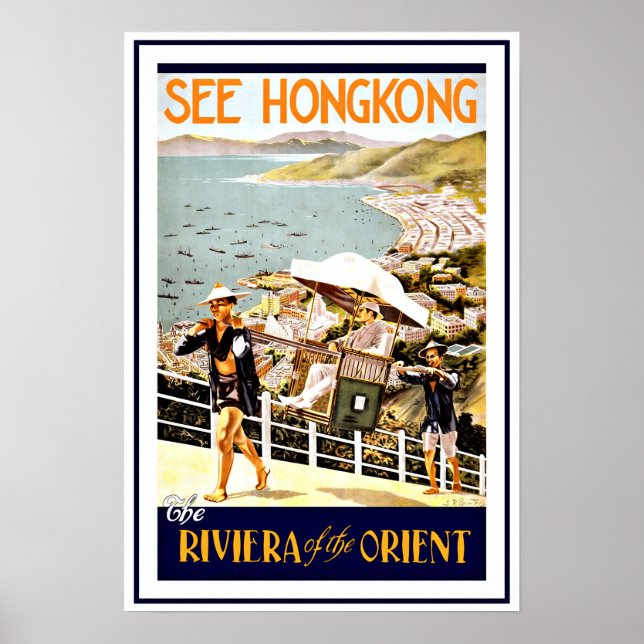 Vintagen Travel Hong Kong Riviera Poster (Framsidan)