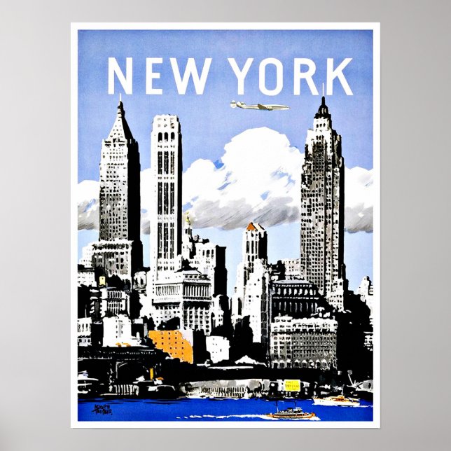 Vintagen Travel New York America Poster (Framsidan)
