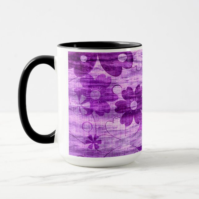 Vintagen trendig Violet Flower Mugg (Vänster)