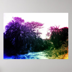 Vintagen Tropical River Gallery Forest Poster