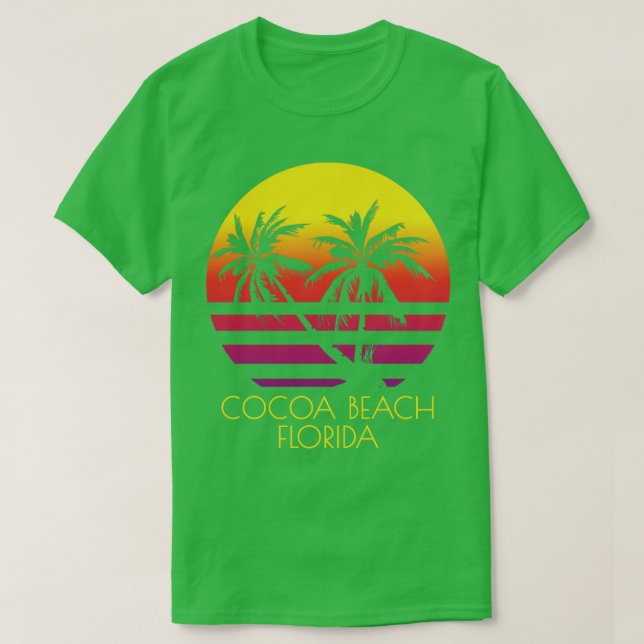 Vintagen Tropical Sunset Handflatan T Shirt (Design framsida)
