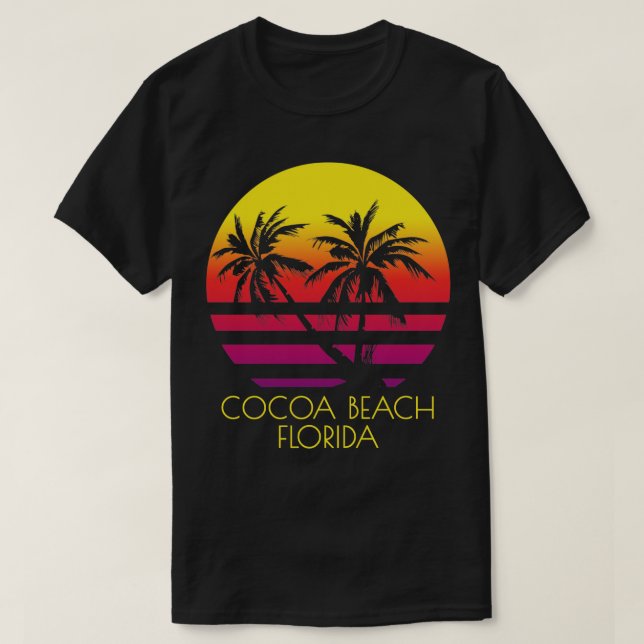 Vintagen Tropical Sunset Handflatan T Shirt (Design framsida)