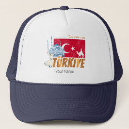 Vintagen Türkiye Istanbul Flagga Turkey Souvenir Keps