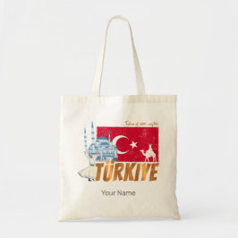 Vintagen Türkiye Istanbul Flagga Turkey Souvenir Tygkasse