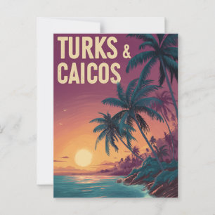Vintagen Turks- och Caicosöarna Vykort