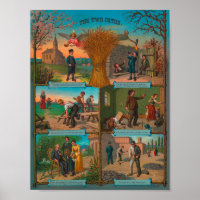 Vintagen  två Väg Poster